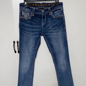 Rock Revival Dark Blue Easy Straight Jeans